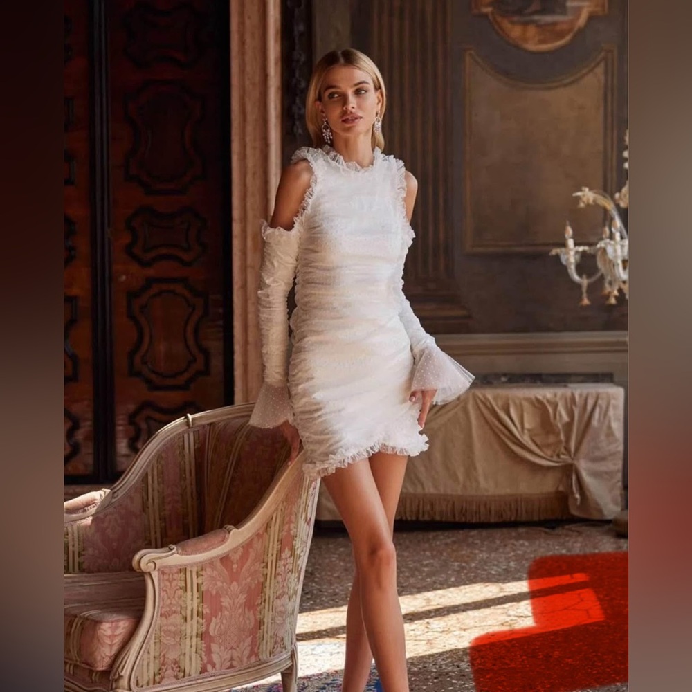 White Ruffled Dress - Alamour The Label
